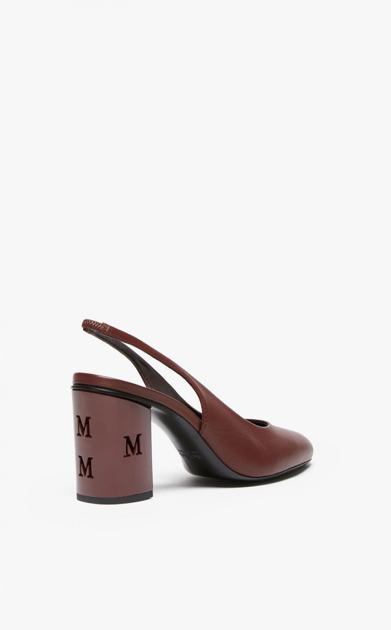 MaxMara Nappa Leather Slingbacks Décolleté BORDEAUX | MMR594197