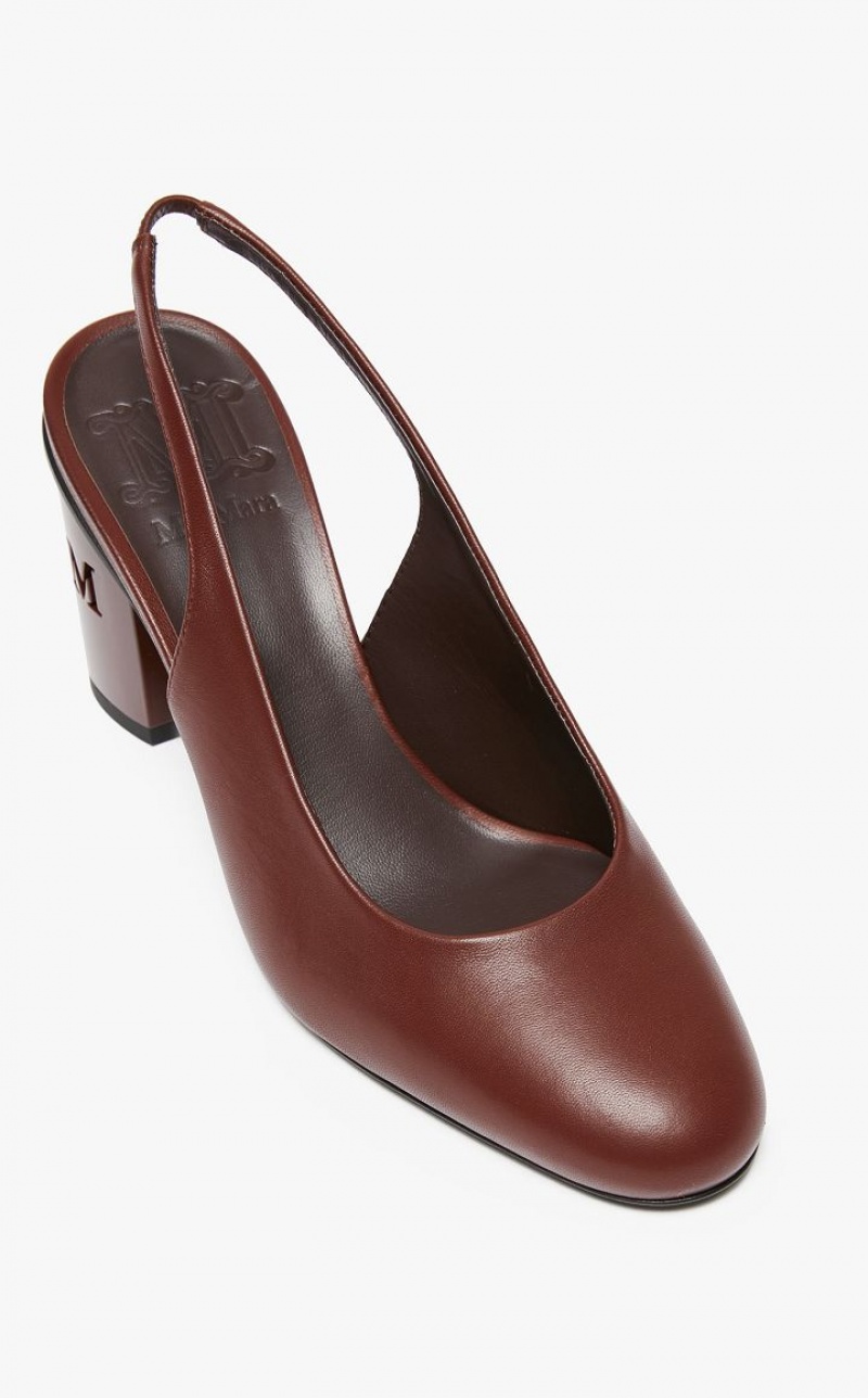 MaxMara Nappa Leather Slingbacks Décolleté BORDEAUX | MMR594197