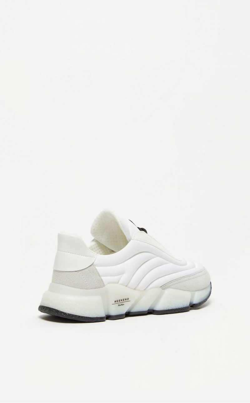 MaxMara Nylon And Leather Sneakers WHITE | MMR594209