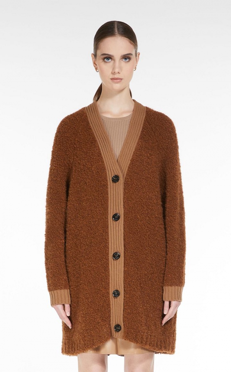 MaxMara Oversized Cardigan In Alpaca And Wool Knitwear CARAMEL | MMR593434