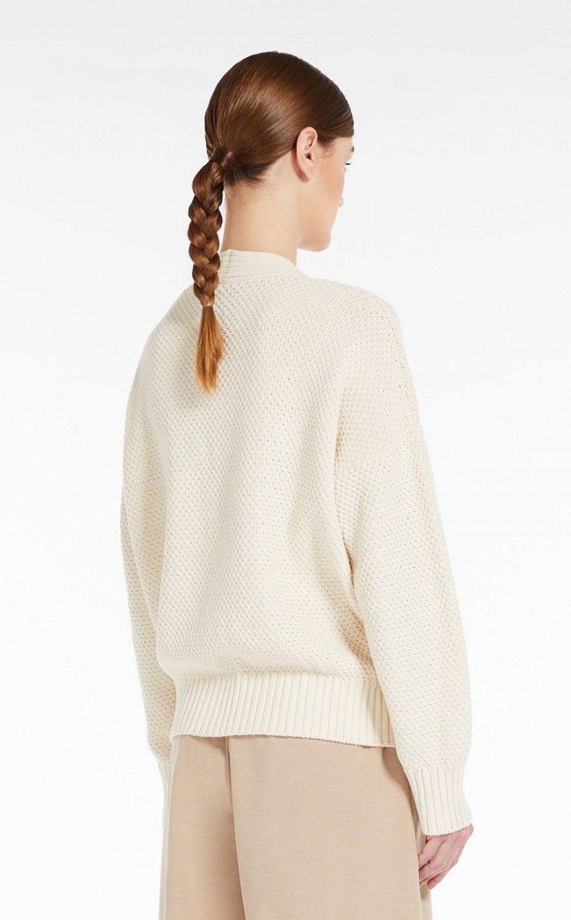 MaxMara Oversized Cotton Cardigan Knitwear IVORY | MMR593462