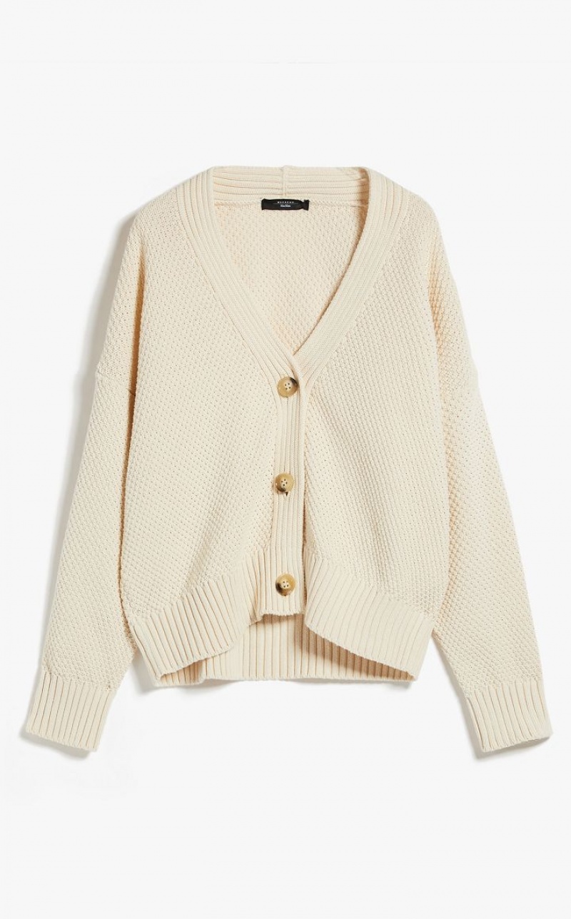 MaxMara Oversized Cotton Cardigan Knitwear IVORY | MMR593462