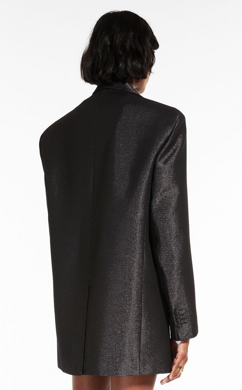 MaxMara Oversized In Metal Effect Fabric Blazers BLACK | MMR594080