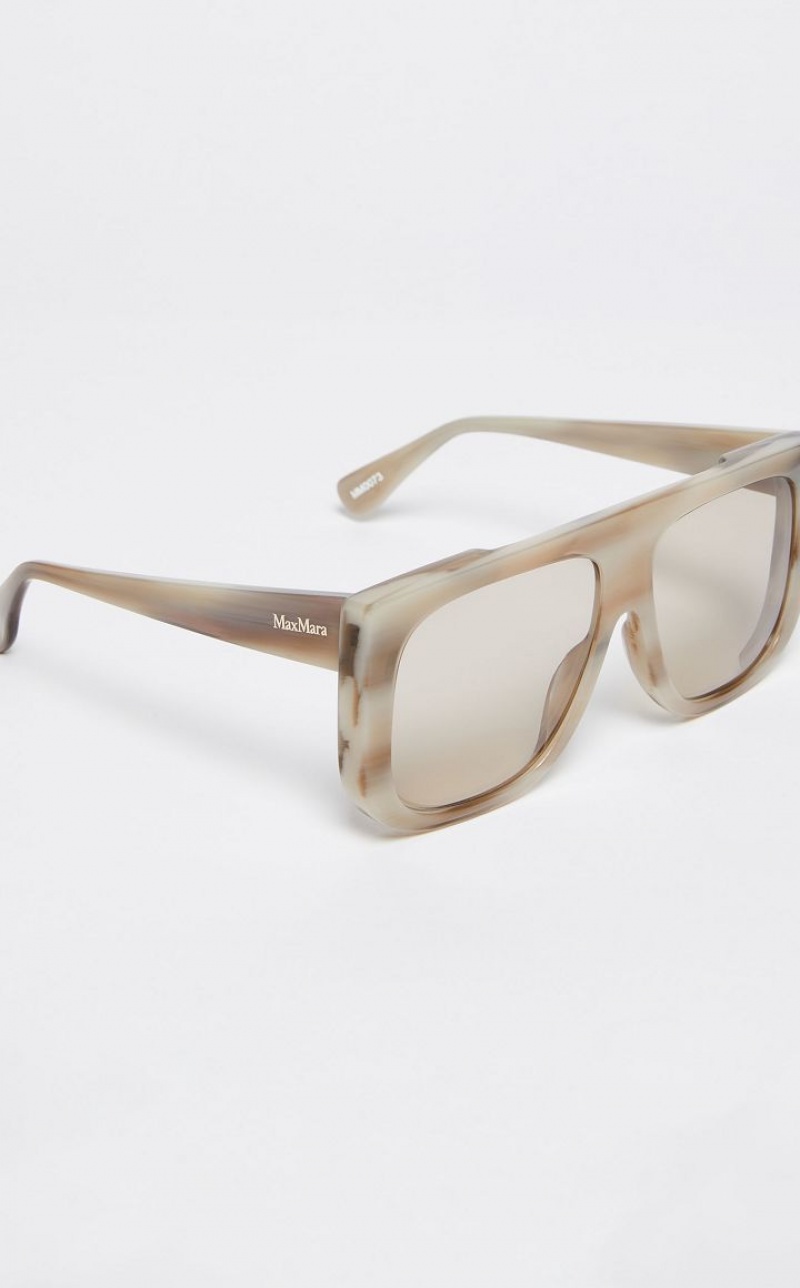 MaxMara Oversized Mask Sunglasses LIGHT GREY | MMR594305