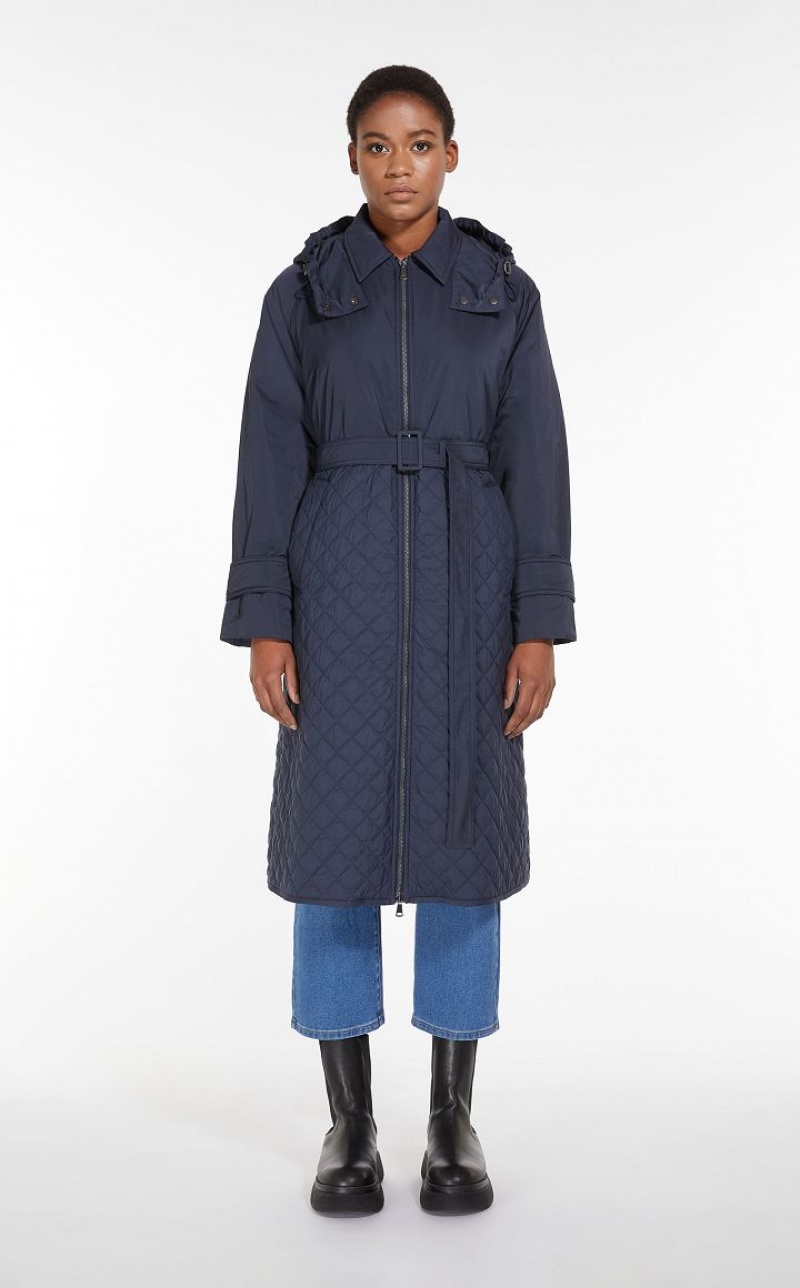 MaxMara Padded Coat In Showerproof Fabric Padded NAVY | MMR593967