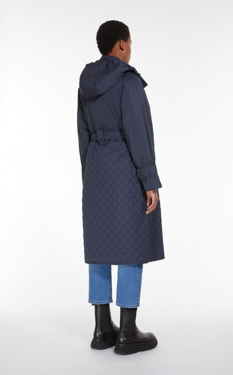 MaxMara Padded Coat In Showerproof Fabric Padded NAVY | MMR593967