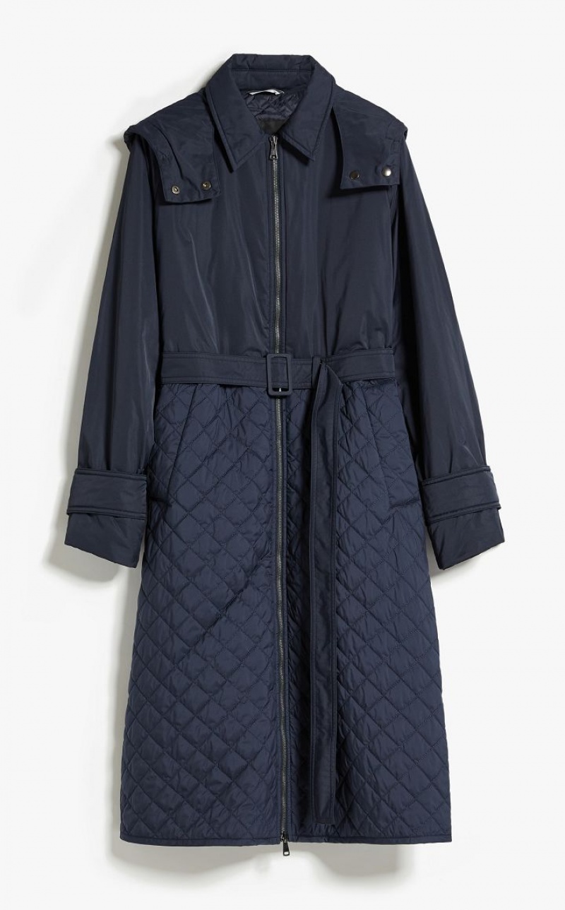 MaxMara Padded Coat In Showerproof Fabric Padded NAVY | MMR593967