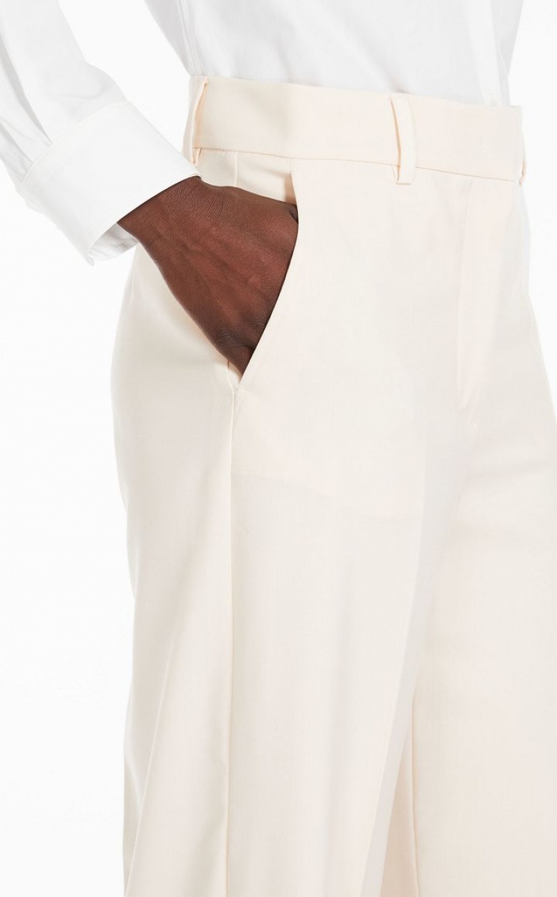 MaxMara Palazzo In Wool Trousers IVORY | MMR593786