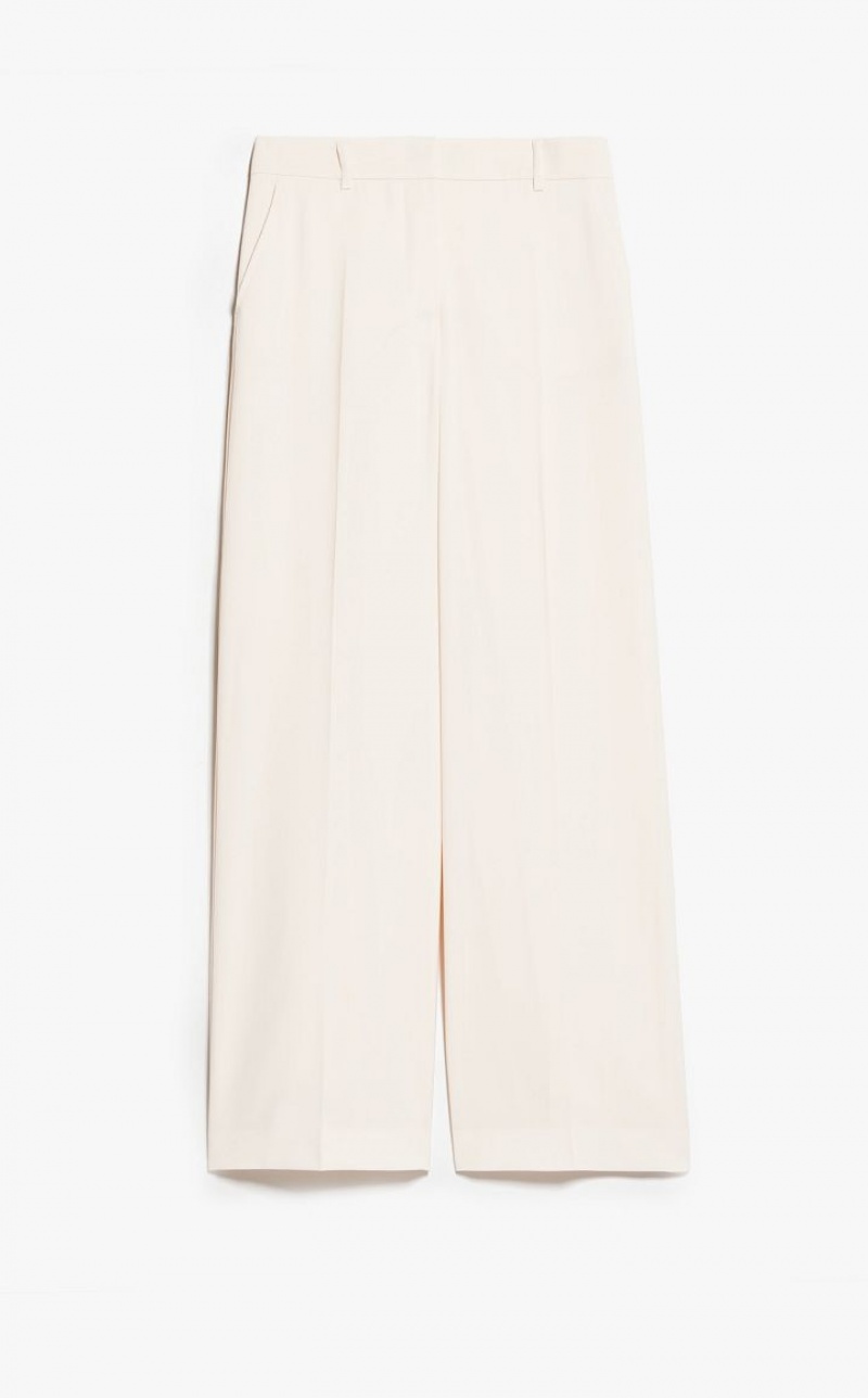 MaxMara Palazzo In Wool Trousers IVORY | MMR593786