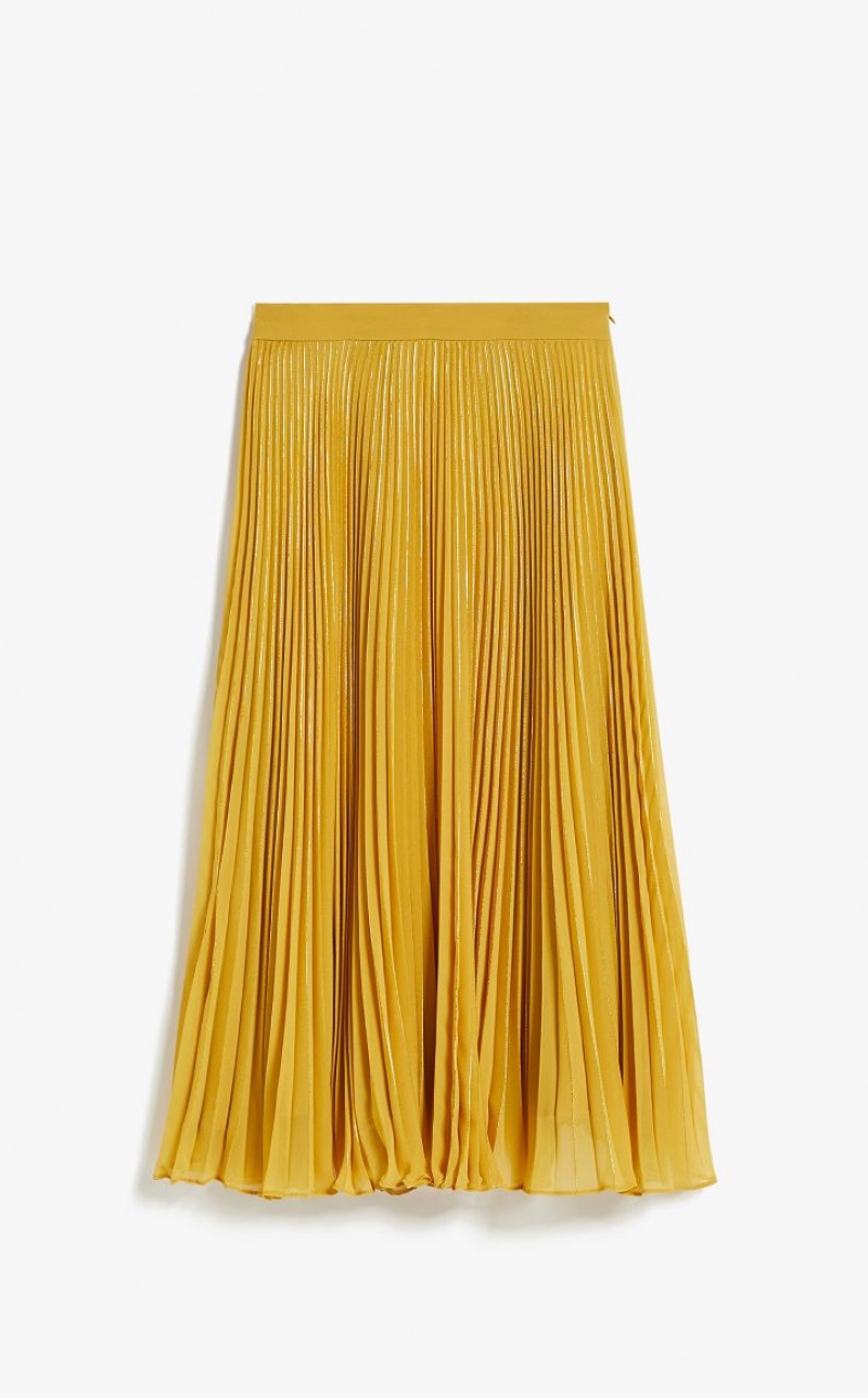 MaxMara Pleated Georgette Skirts OCHRE | MMR593714