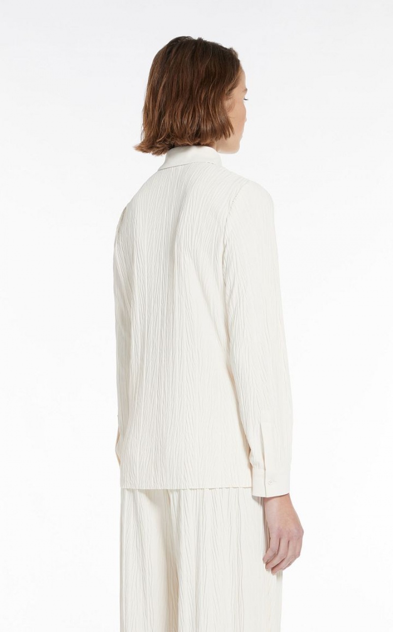 MaxMara Pleated Jersey Tops IVORY | MMR593642