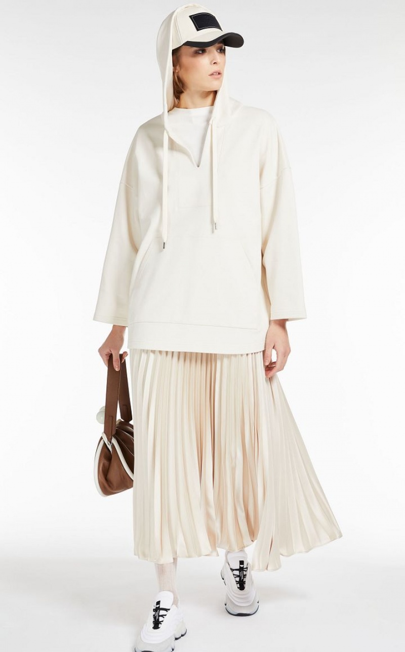 MaxMara Pleated Satin Skirts IVORY | MMR593733