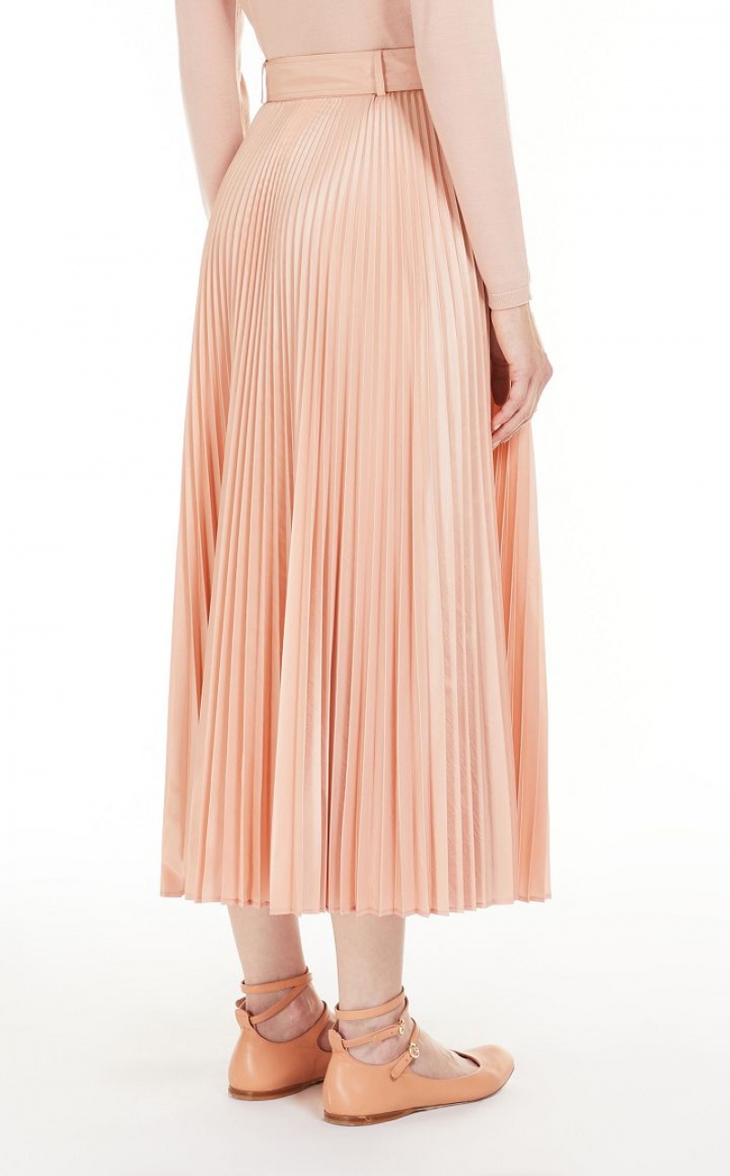 MaxMara Pleated Silk Blend Skirts PINK | MMR593718