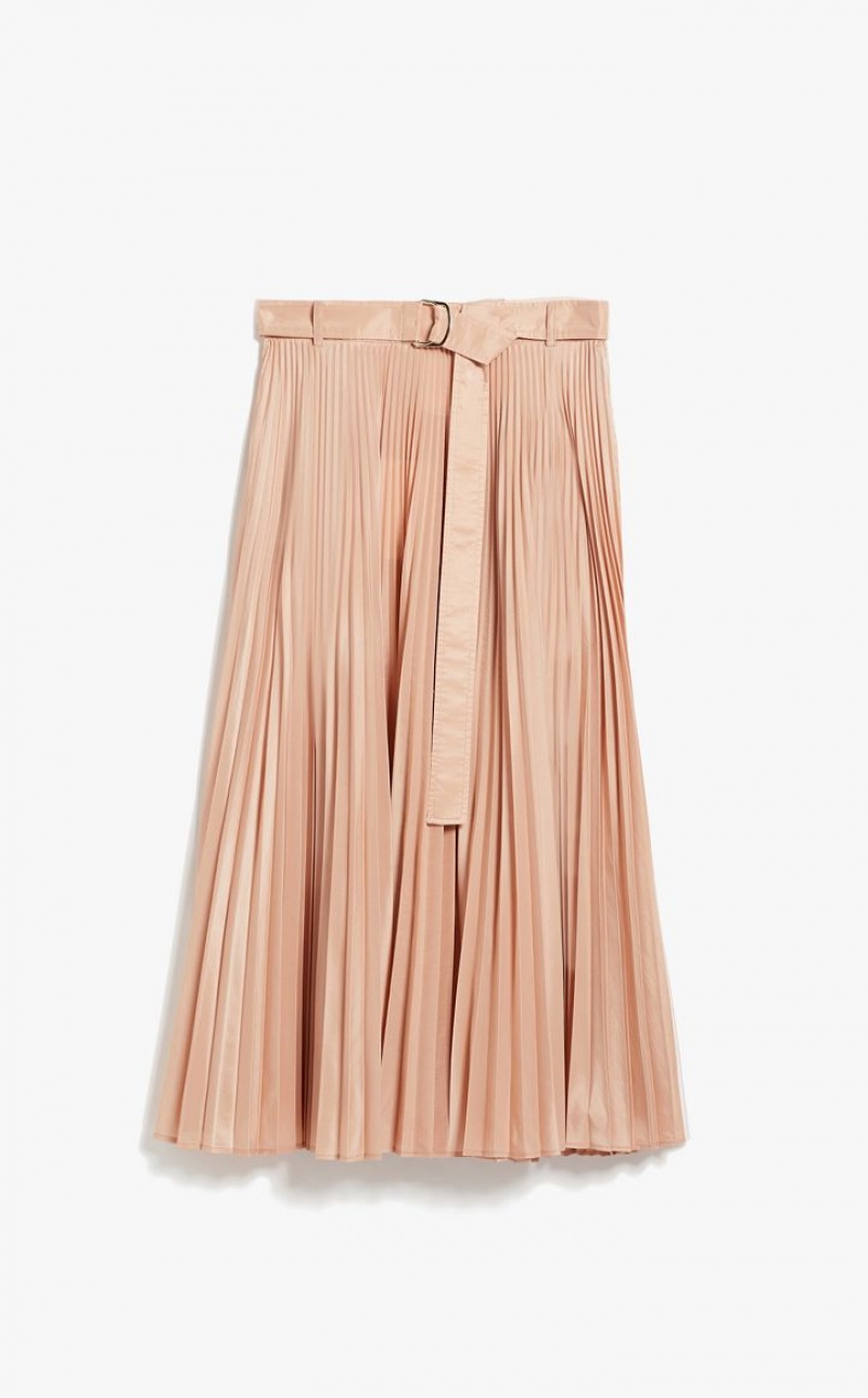 MaxMara Pleated Silk Blend Skirts PINK | MMR593718