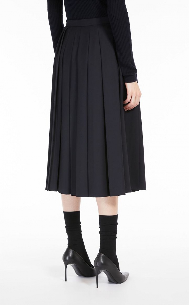 MaxMara Pleated Wool Skirts NAVY | MMR593710