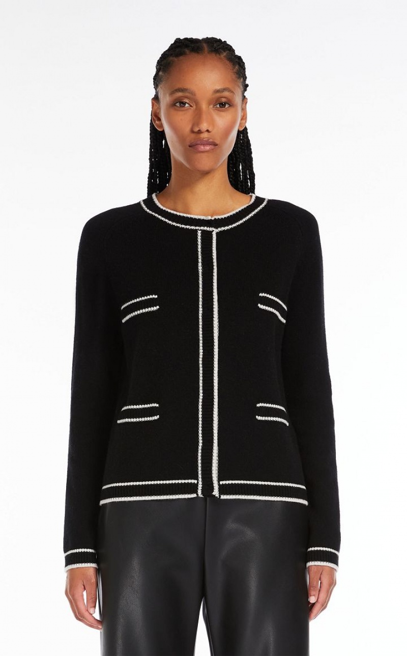 MaxMara Pocket-detail Wool And Cashmere Cardigan Knitwear BLACK | MMR593442