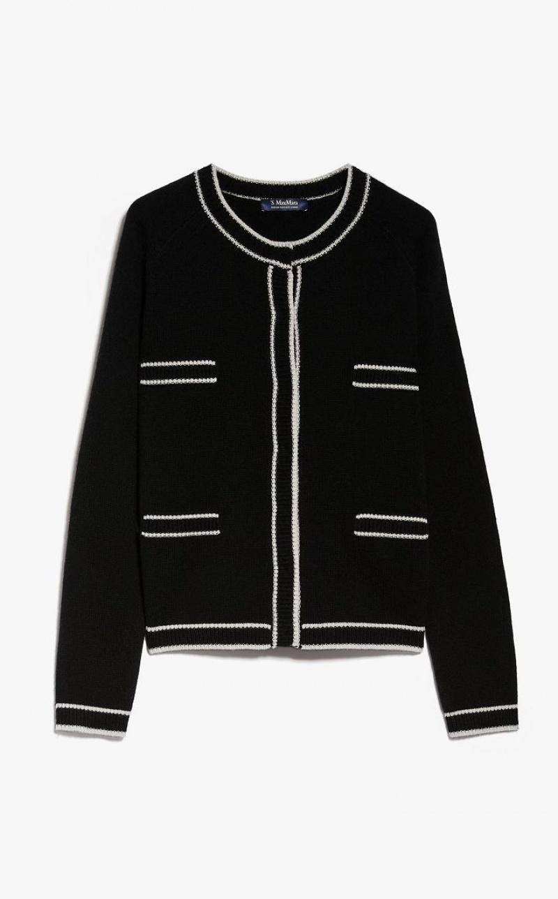 MaxMara Pocket-detail Wool And Cashmere Cardigan Knitwear BLACK | MMR593442