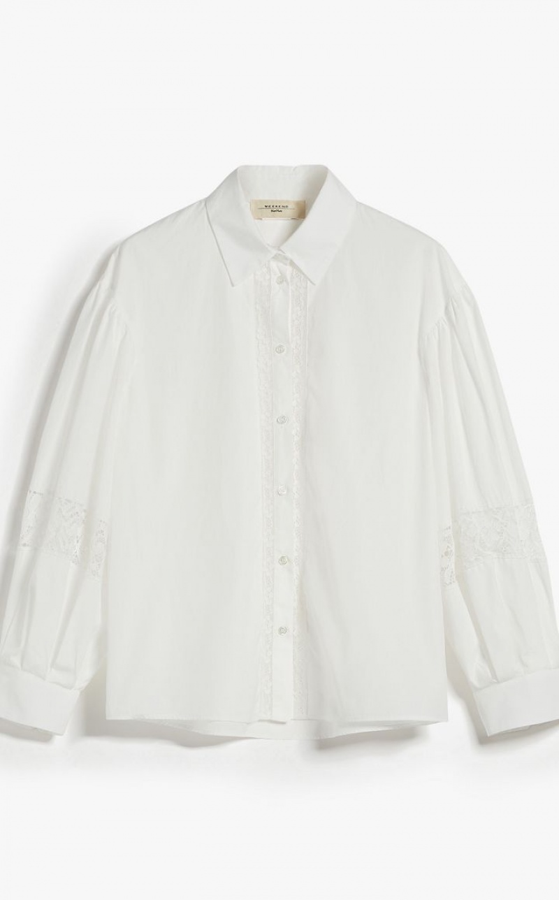 MaxMara Poplin With Embroidery Blouses OPTICAL WHITE | MMR593561