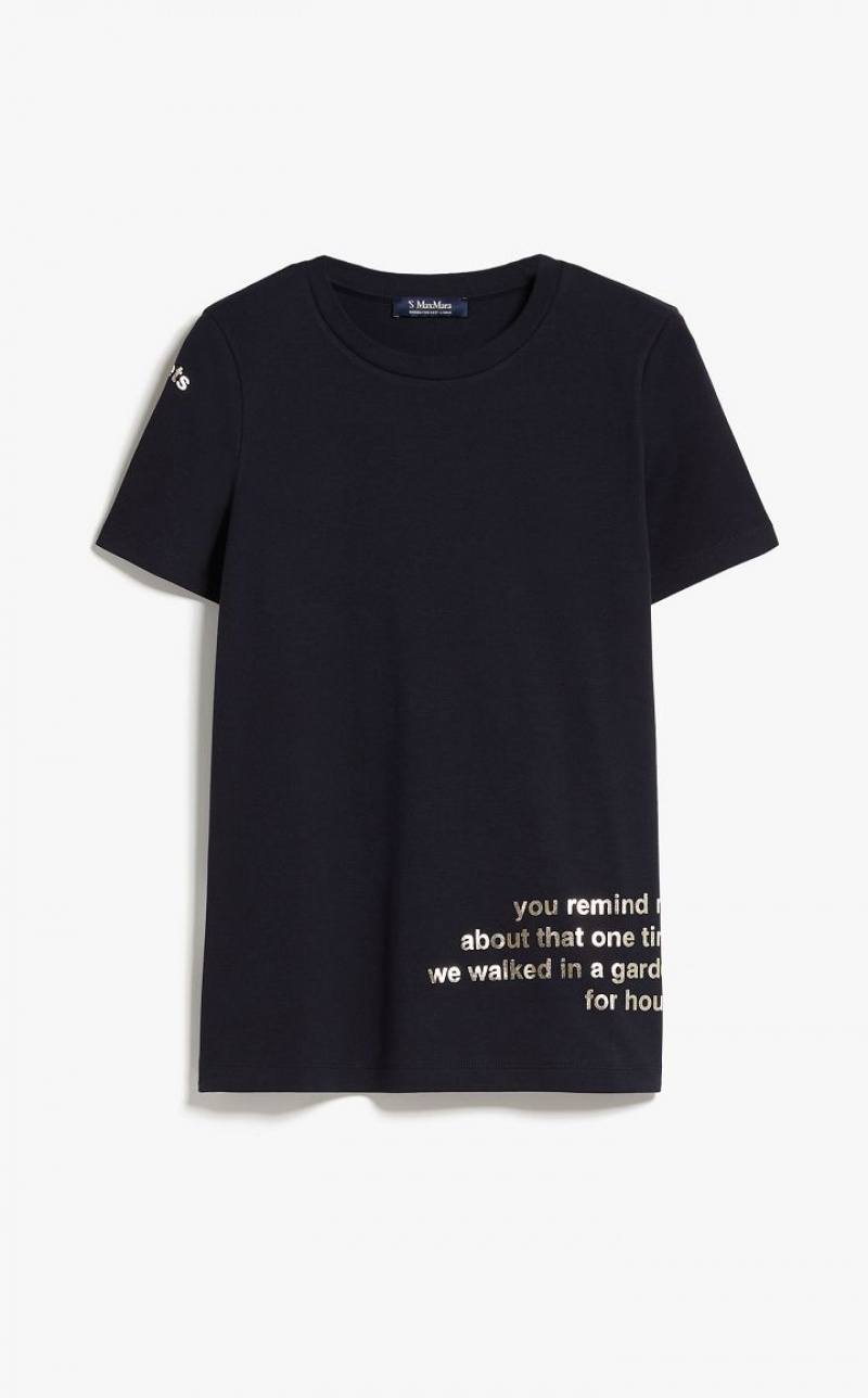 MaxMara Printed Cotton T-shirts ULTRAMARINE | MMR593654