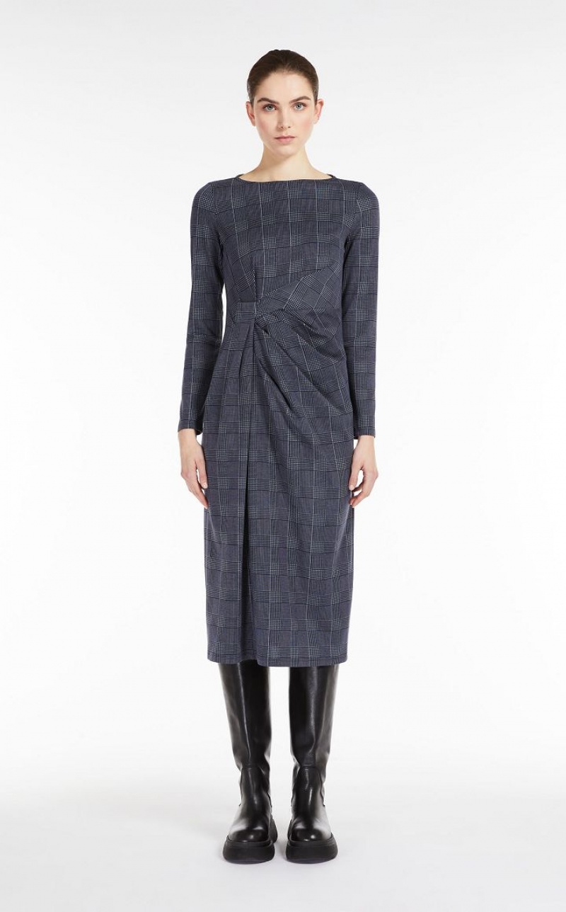 MaxMara Printed Jersey Dresses NAVY | MMR593404