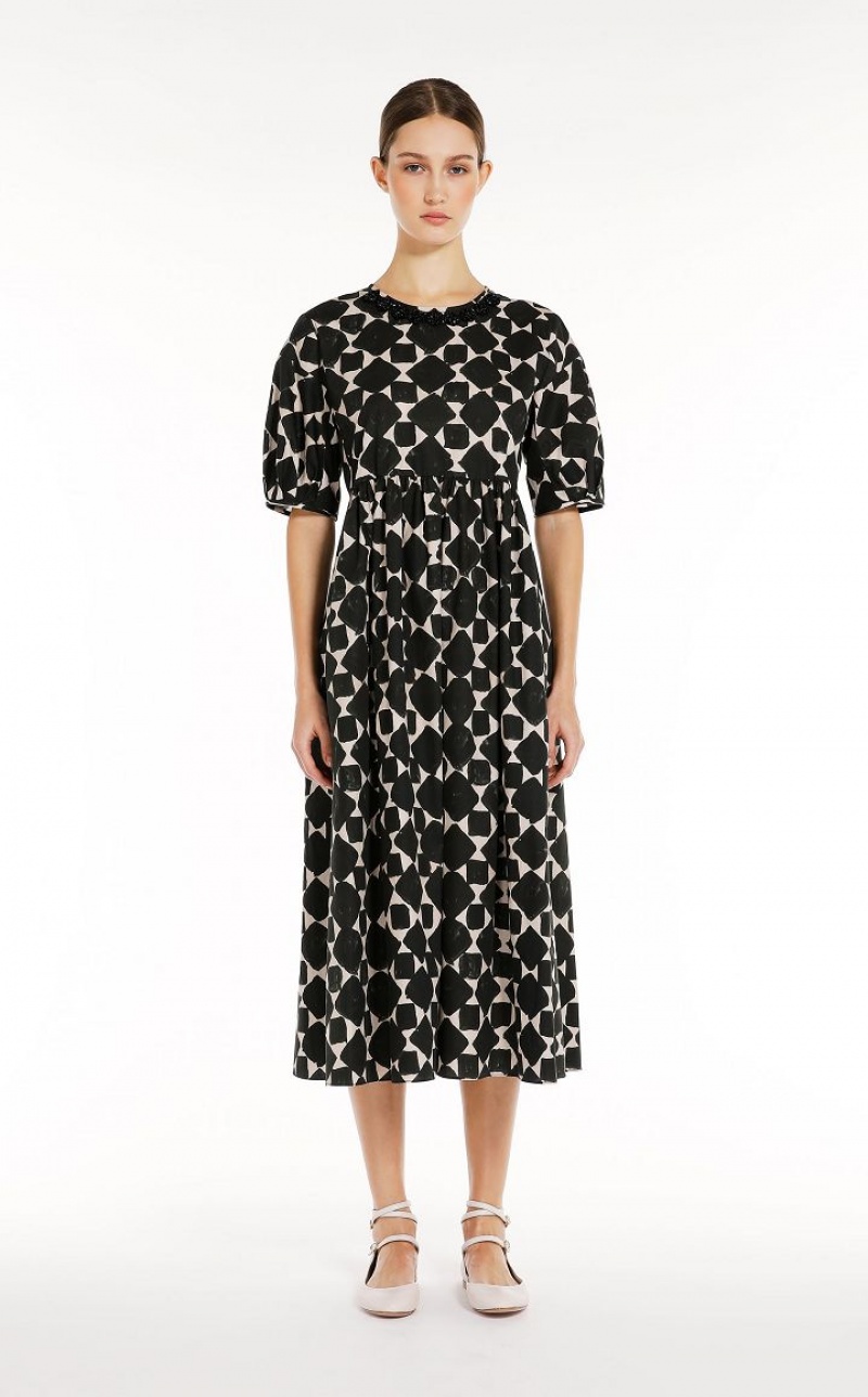 MaxMara Printed Poplin Dresses DARK GREEN | MMR593399