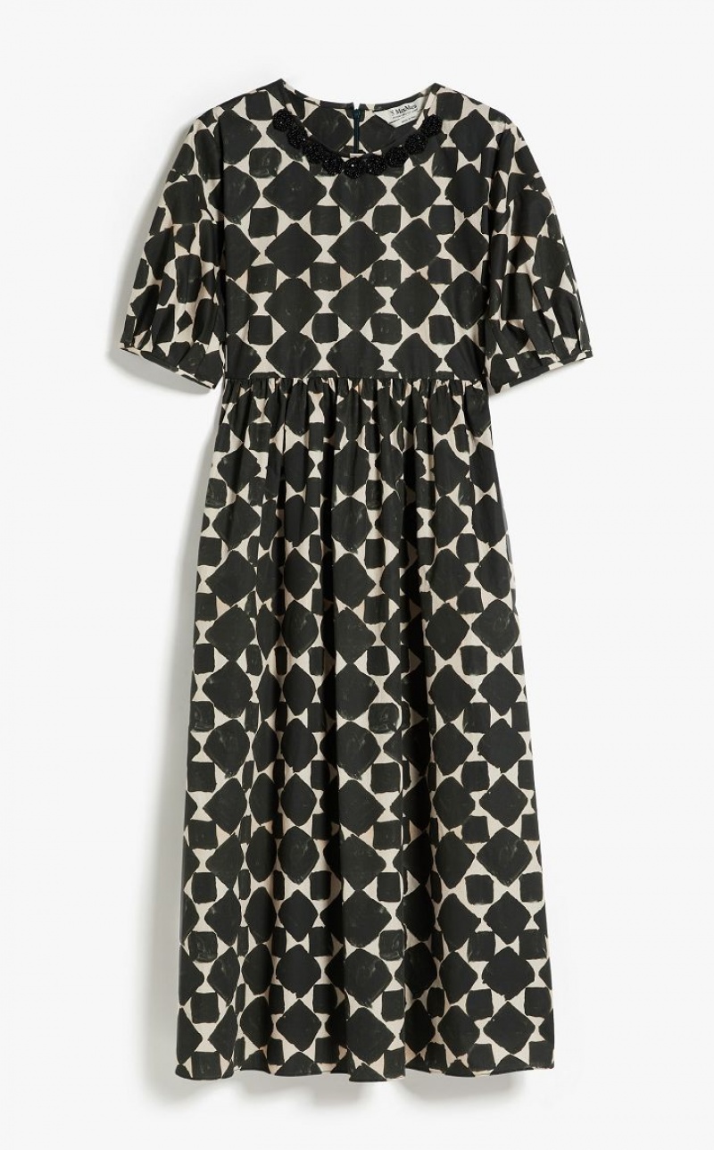 MaxMara Printed Poplin Dresses DARK GREEN | MMR593399