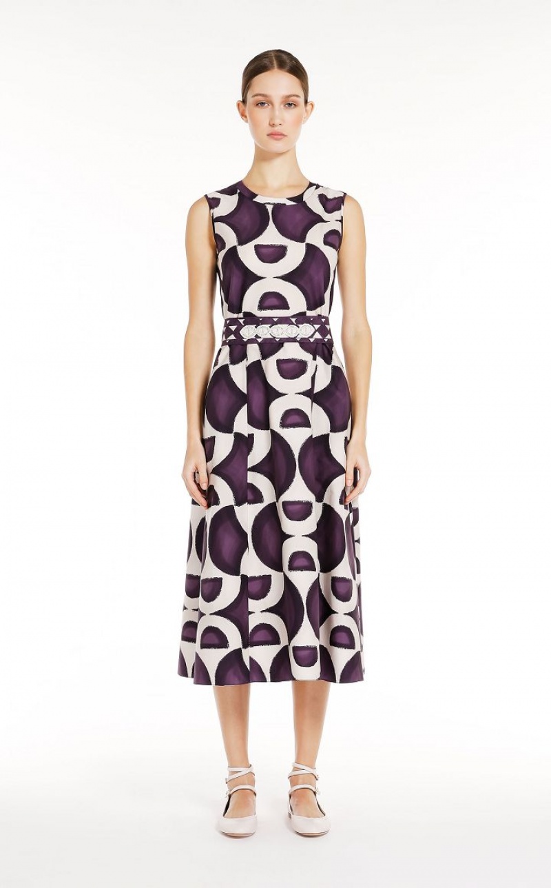 MaxMara Printed Poplin Dresses DARK VIOLET | MMR593403