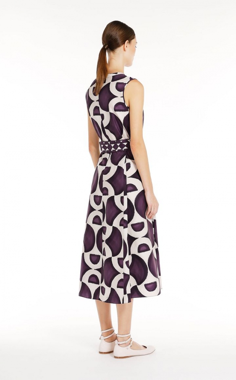 MaxMara Printed Poplin Dresses DARK VIOLET | MMR593403