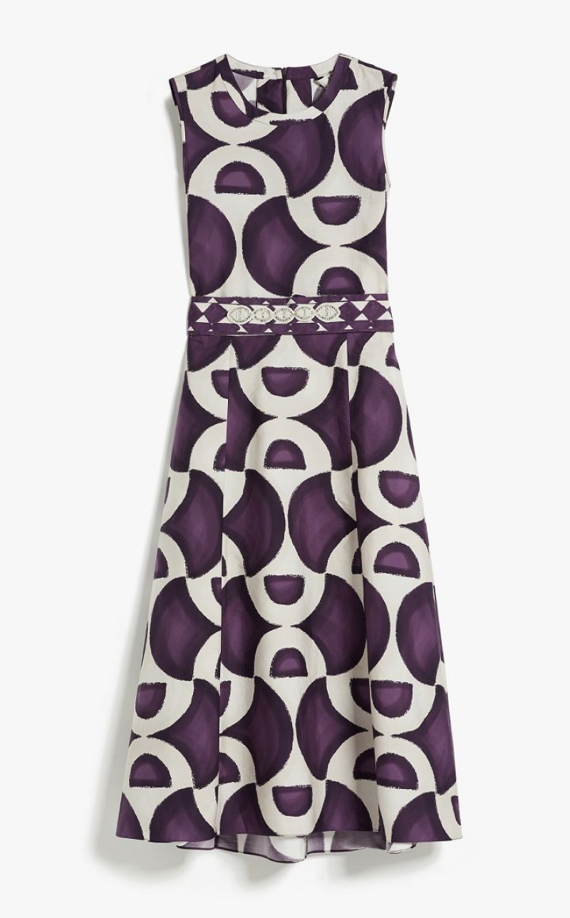 MaxMara Printed Poplin Dresses DARK VIOLET | MMR593403