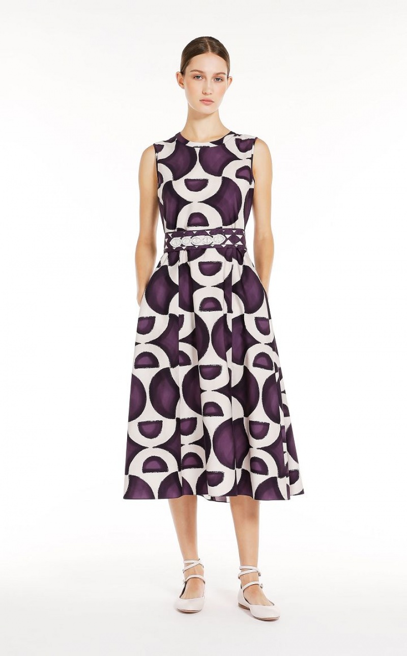 MaxMara Printed Poplin Dresses DARK VIOLET | MMR593403