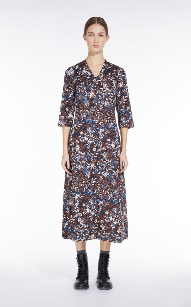 MaxMara Printed Poplin Dresses MIDNIGHTBLUE | MMR593308