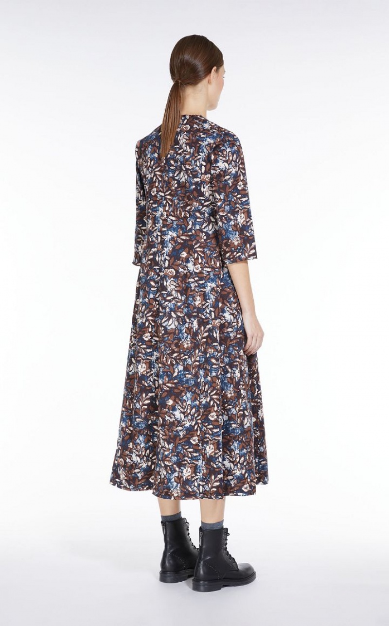 MaxMara Printed Poplin Dresses MIDNIGHTBLUE | MMR593308