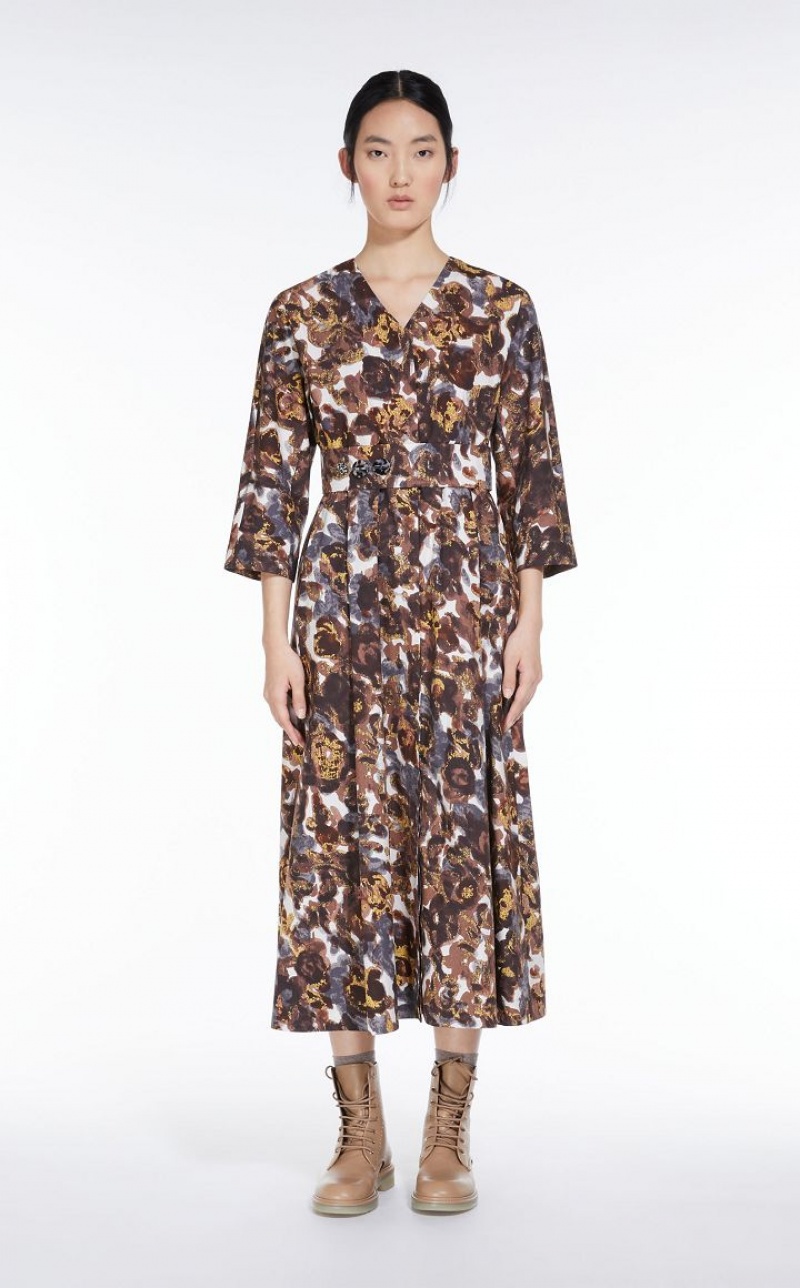 MaxMara Printed Poplin Dresses YELLOW | MMR593329