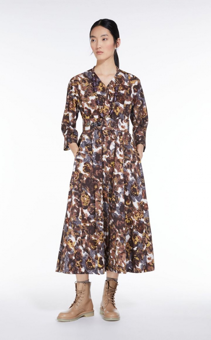 MaxMara Printed Poplin Dresses YELLOW | MMR593329