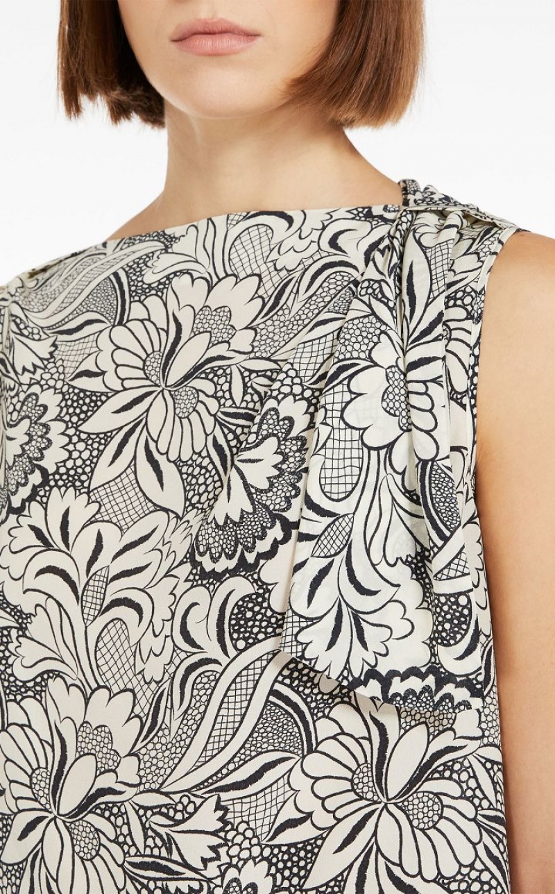 MaxMara Printed Silk Blouses BLACK | MMR593575