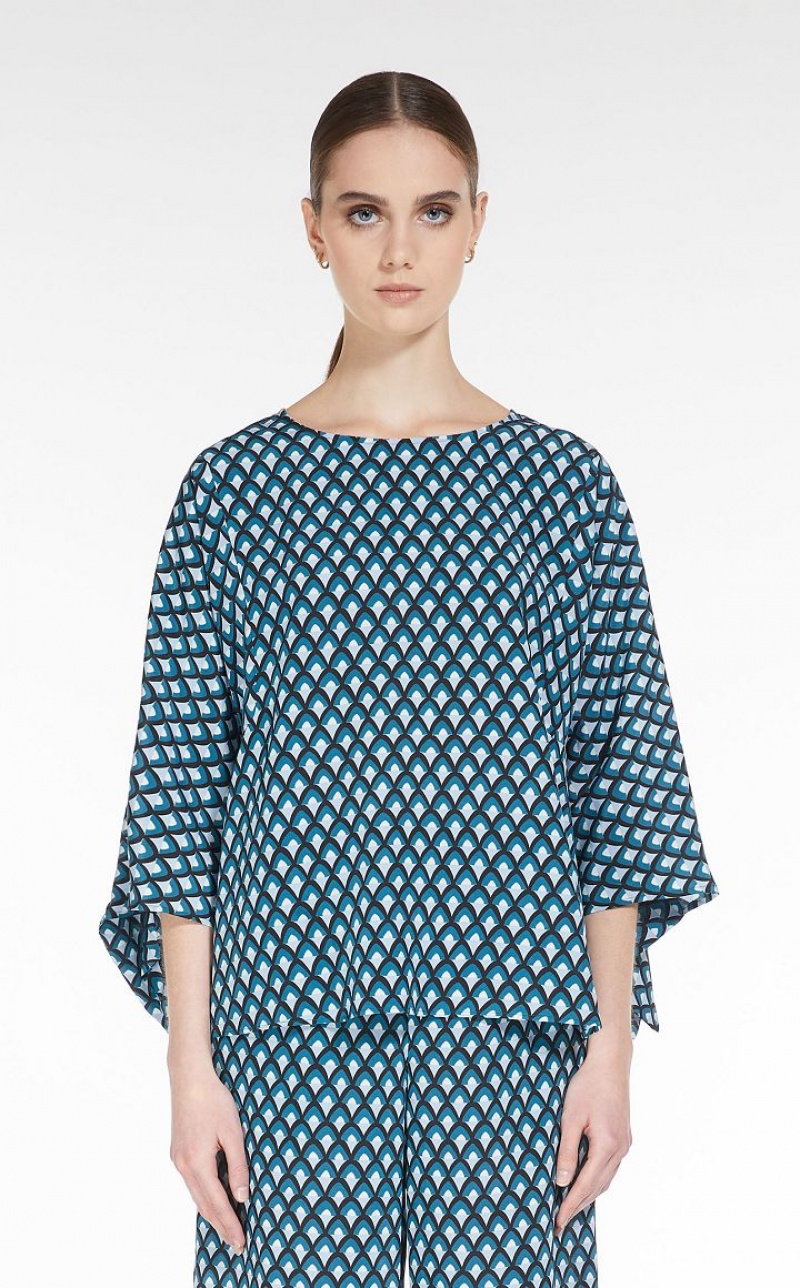 MaxMara Printed Silk Blouses OIL | MMR593587