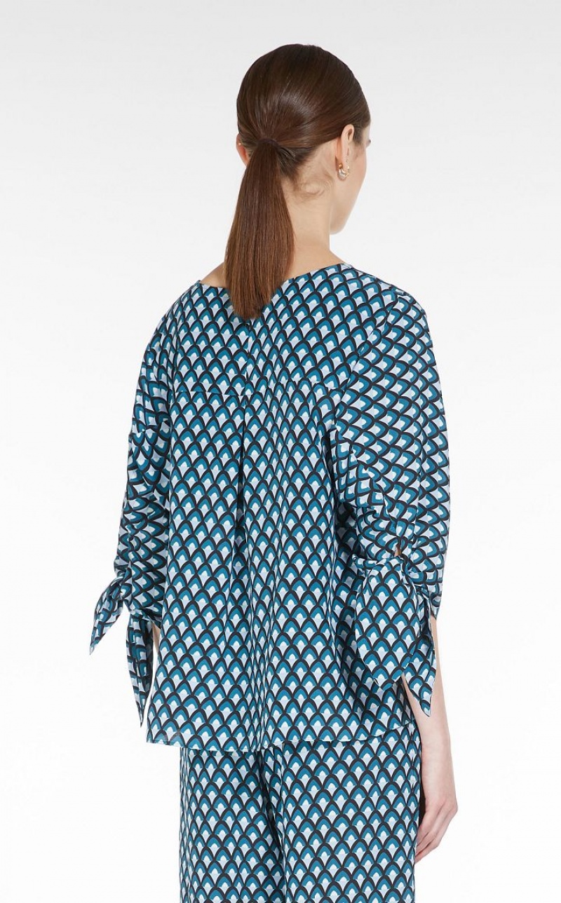 MaxMara Printed Silk Blouses OIL | MMR593587