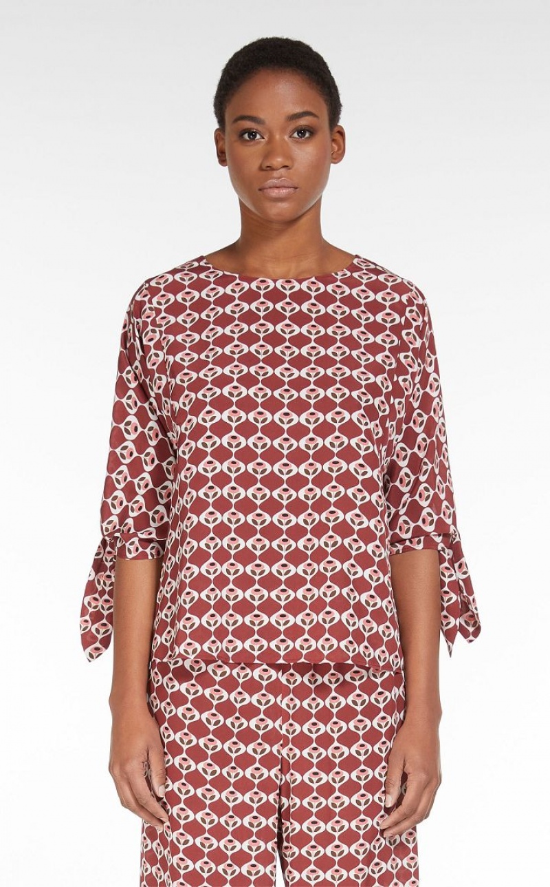 MaxMara Printed Silk Blouses RUST | MMR593620