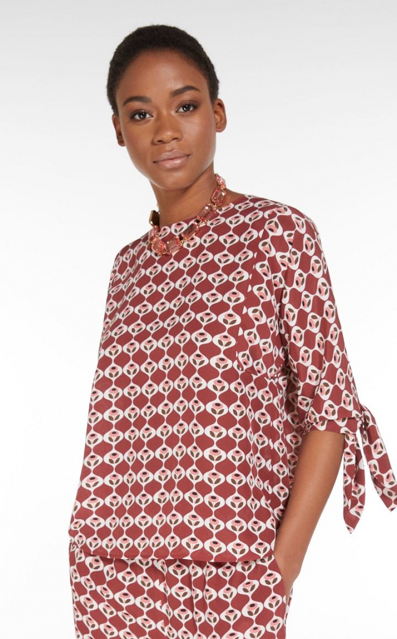 MaxMara Printed Silk Blouses RUST | MMR593620