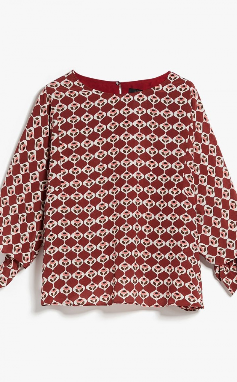 MaxMara Printed Silk Blouses RUST | MMR593620