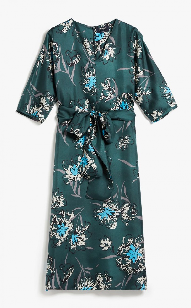 MaxMara Printed Silk Dresses PASTEL GREEN | MMR593356