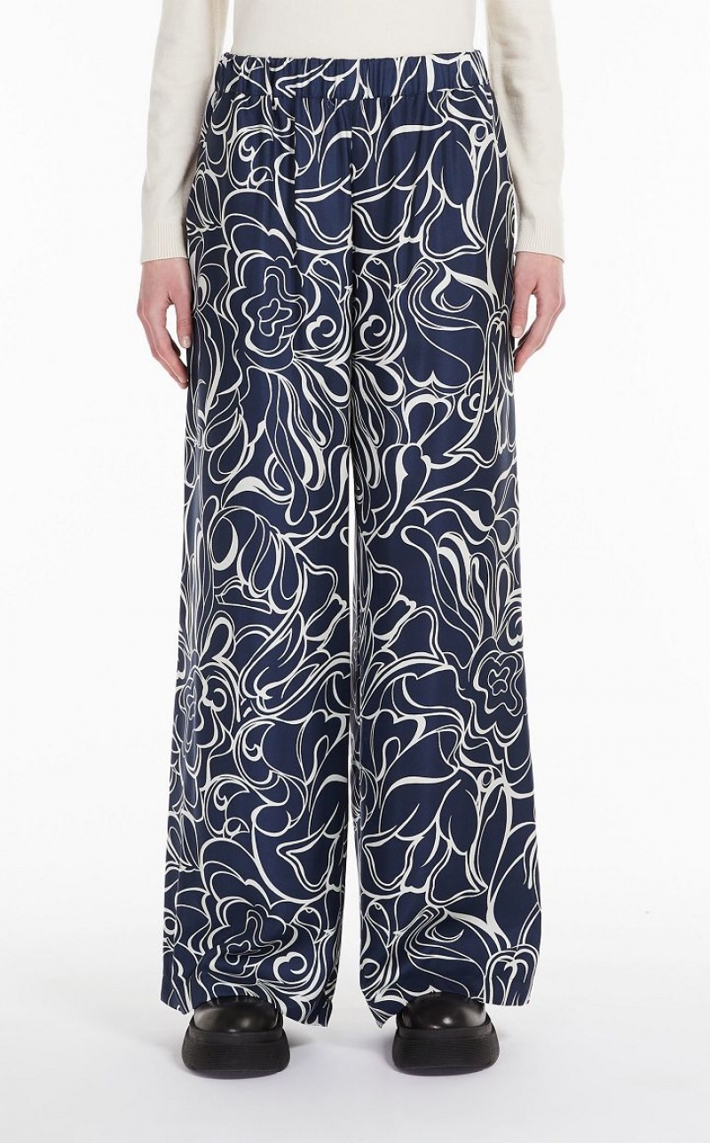 MaxMara Printed Silk Trousers ULTRAMARINE | MMR593802