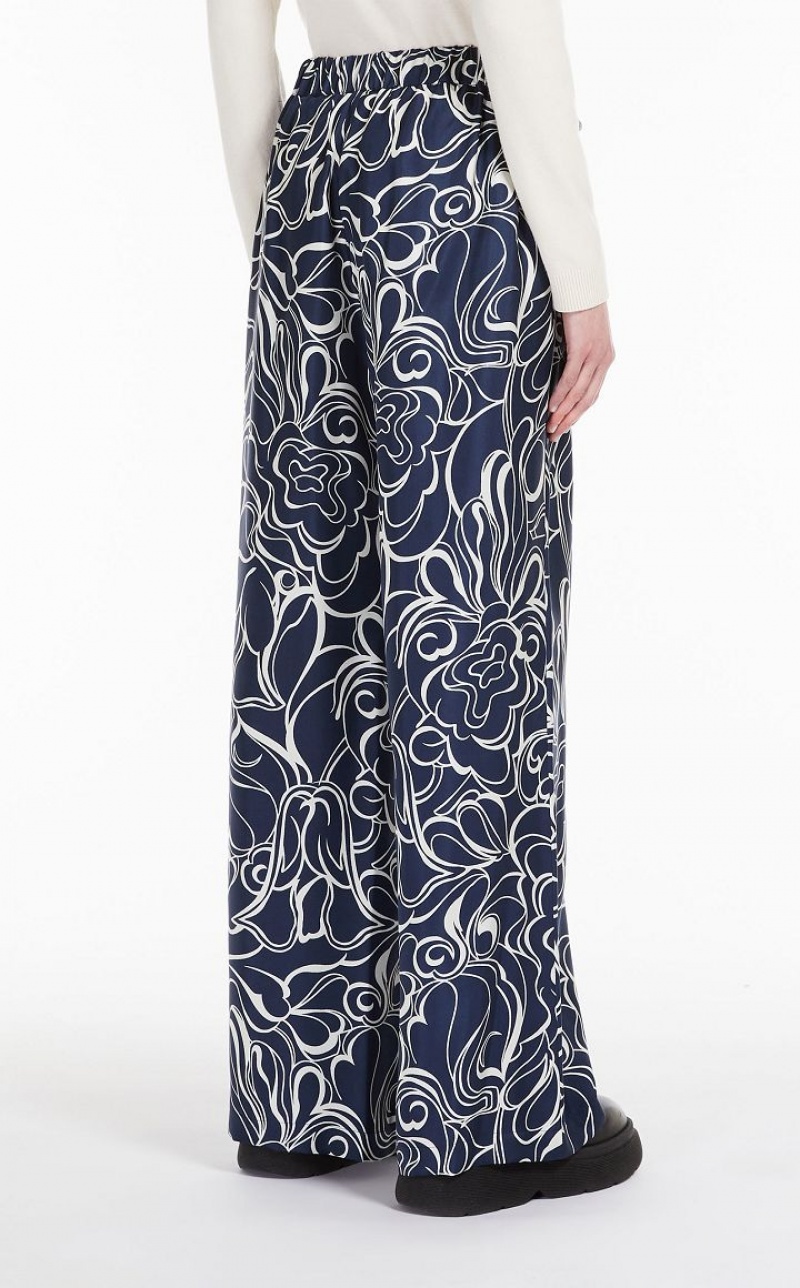 MaxMara Printed Silk Trousers ULTRAMARINE | MMR593802