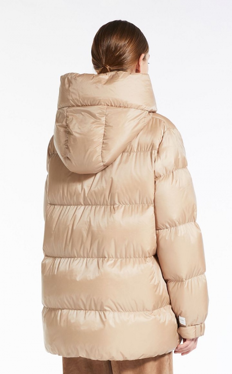 MaxMara Quilted Down Jacket In Water-resistant Canvas Padded BEIGE | MMR593986