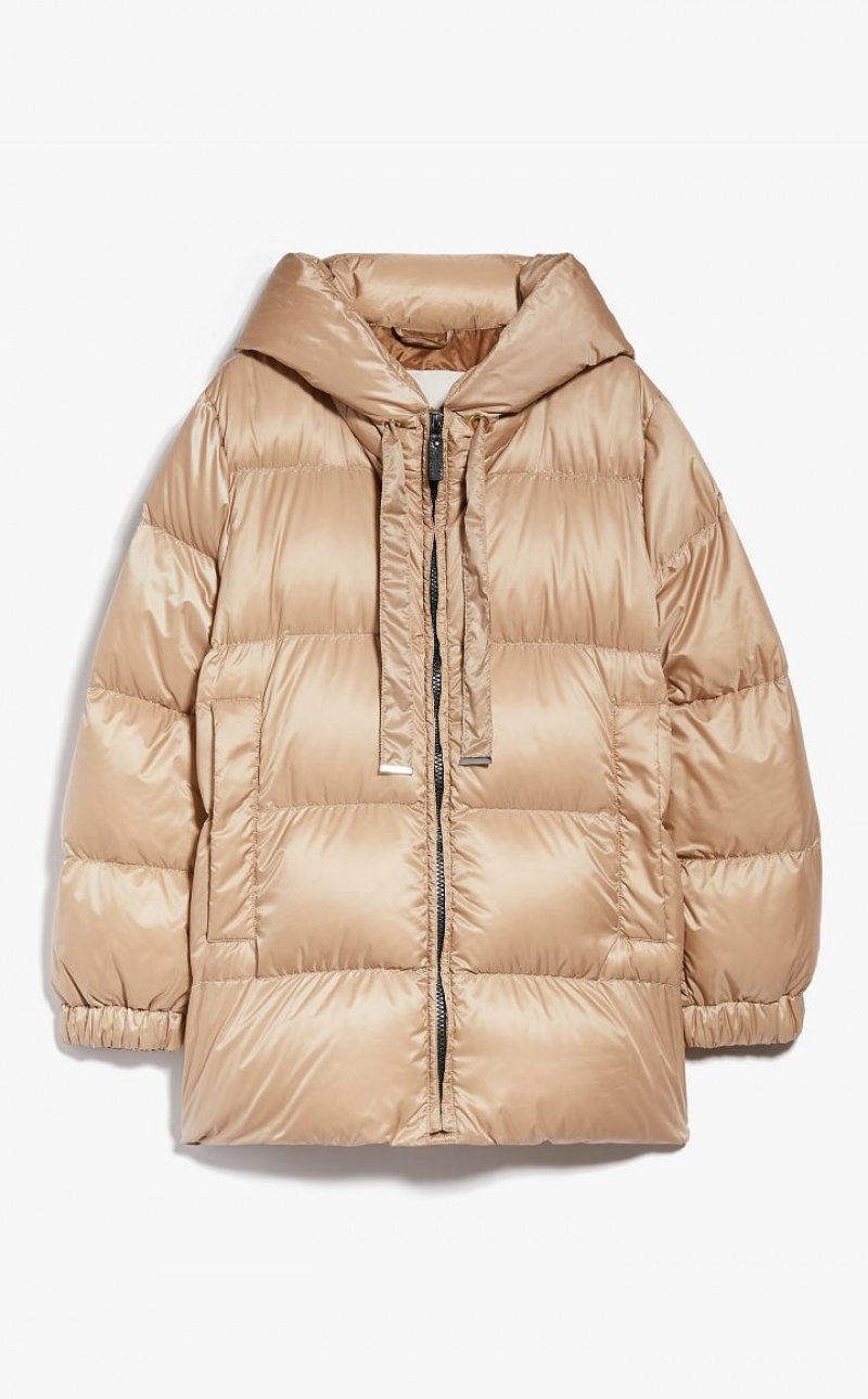 MaxMara Quilted Down Jacket In Water-resistant Canvas Padded BEIGE | MMR593986