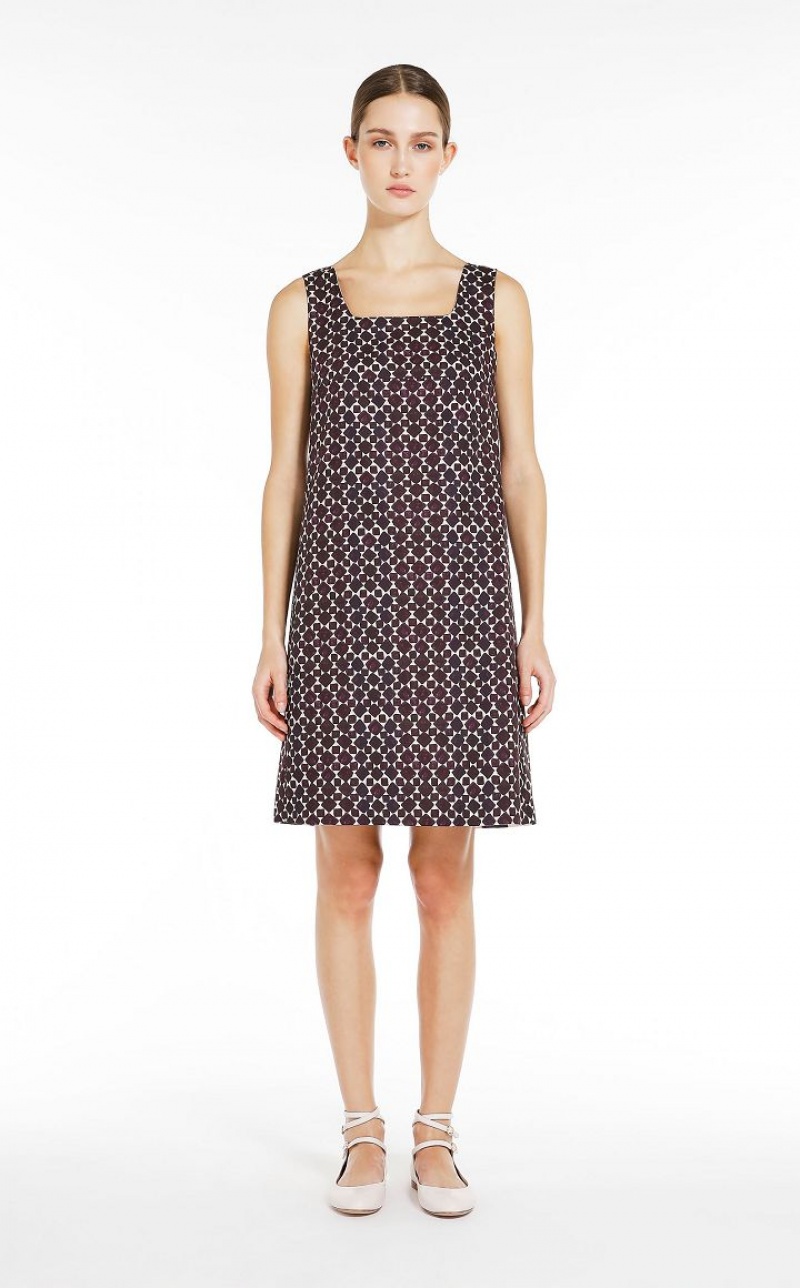 MaxMara Reversible Printed Poplin Dresses DARK VIOLET | MMR593375