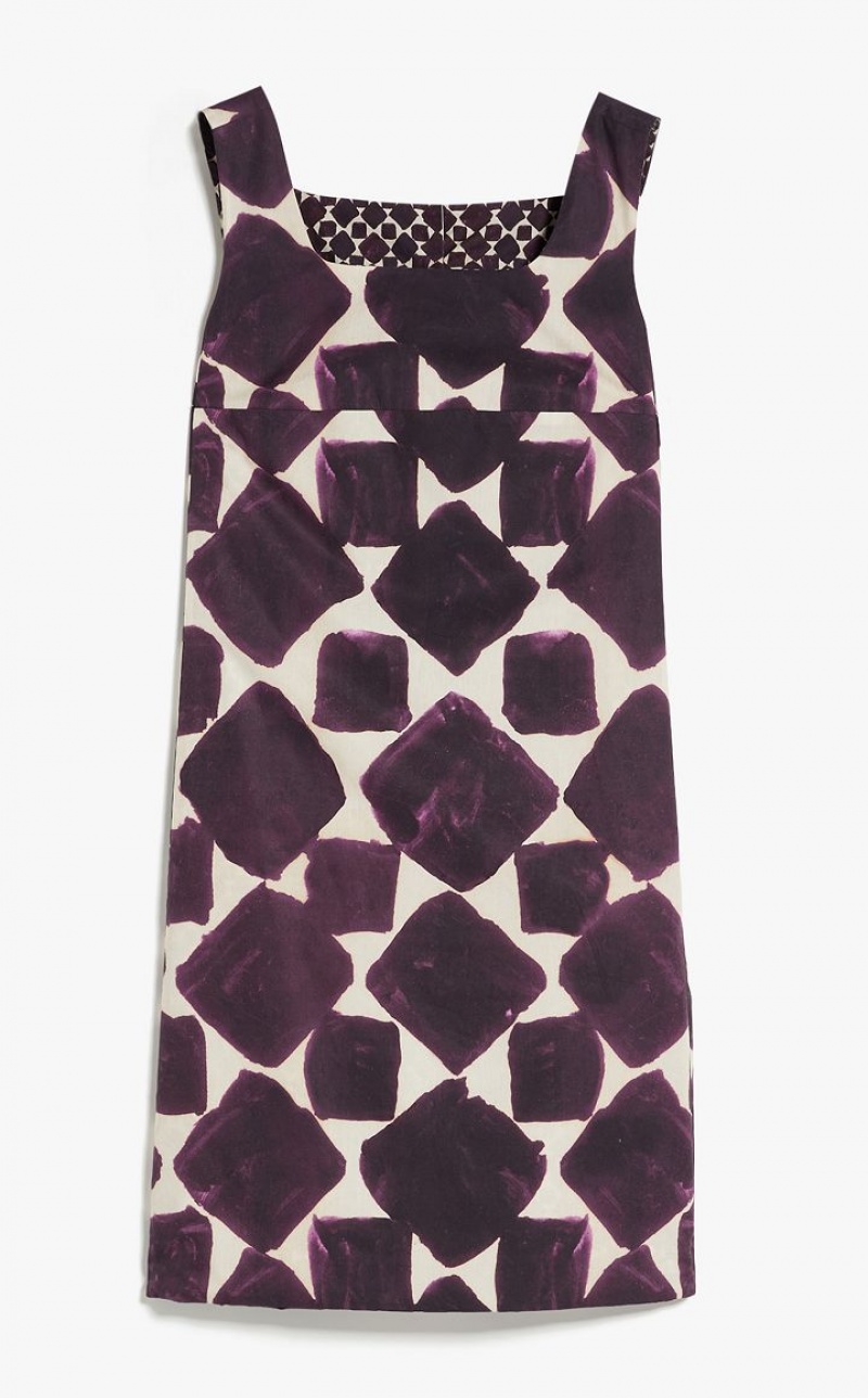 MaxMara Reversible Printed Poplin Dresses DARK VIOLET | MMR593375