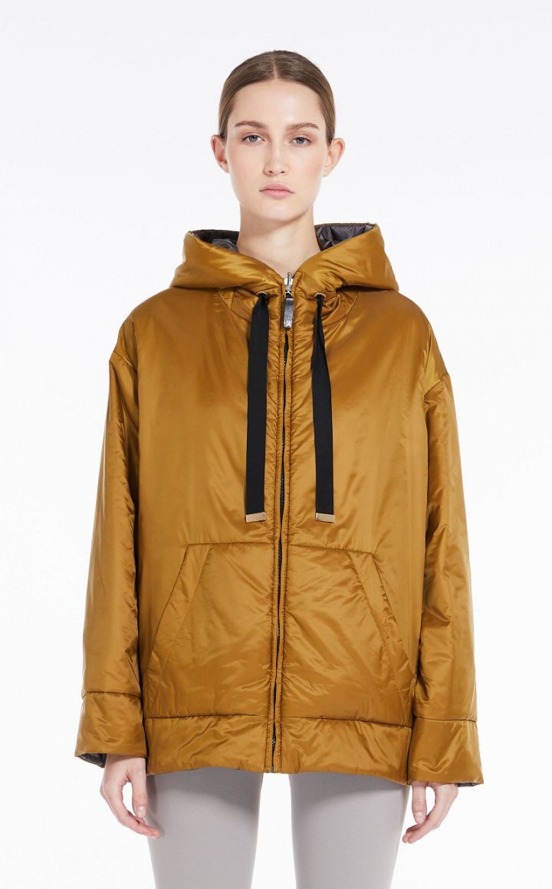 MaxMara Reversible Water-repellent Canvas Jacket Padded OCHRE | MMR593984