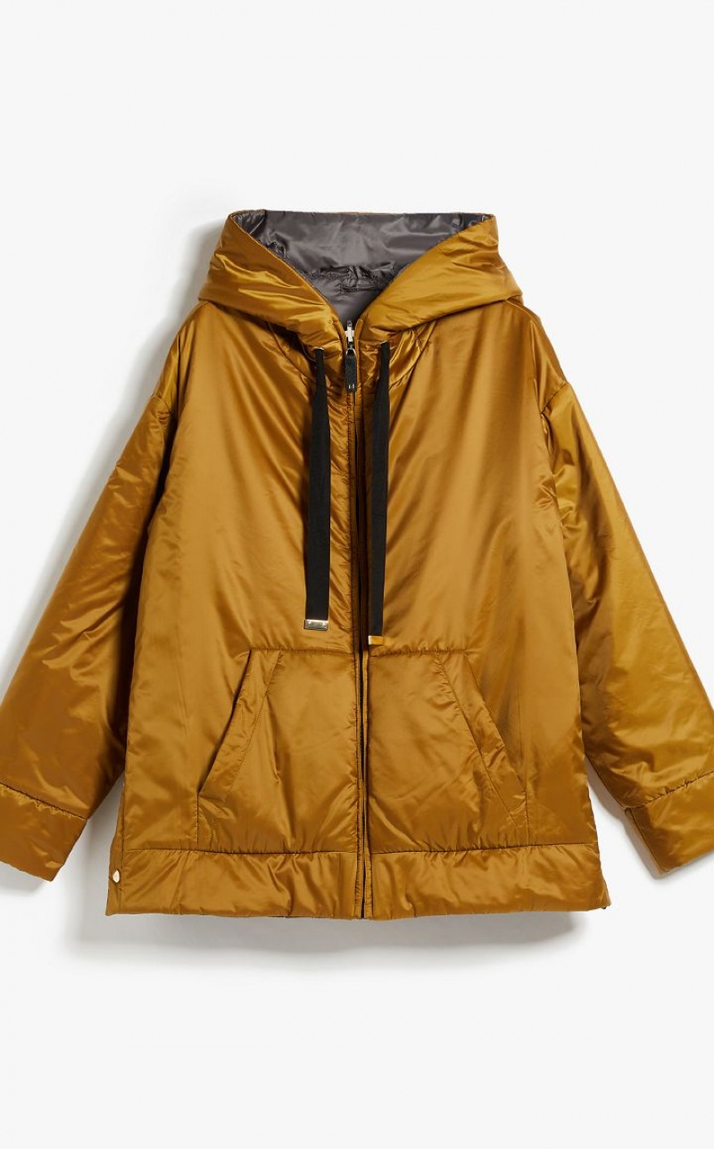 MaxMara Reversible Water-repellent Canvas Jacket Padded OCHRE | MMR593984