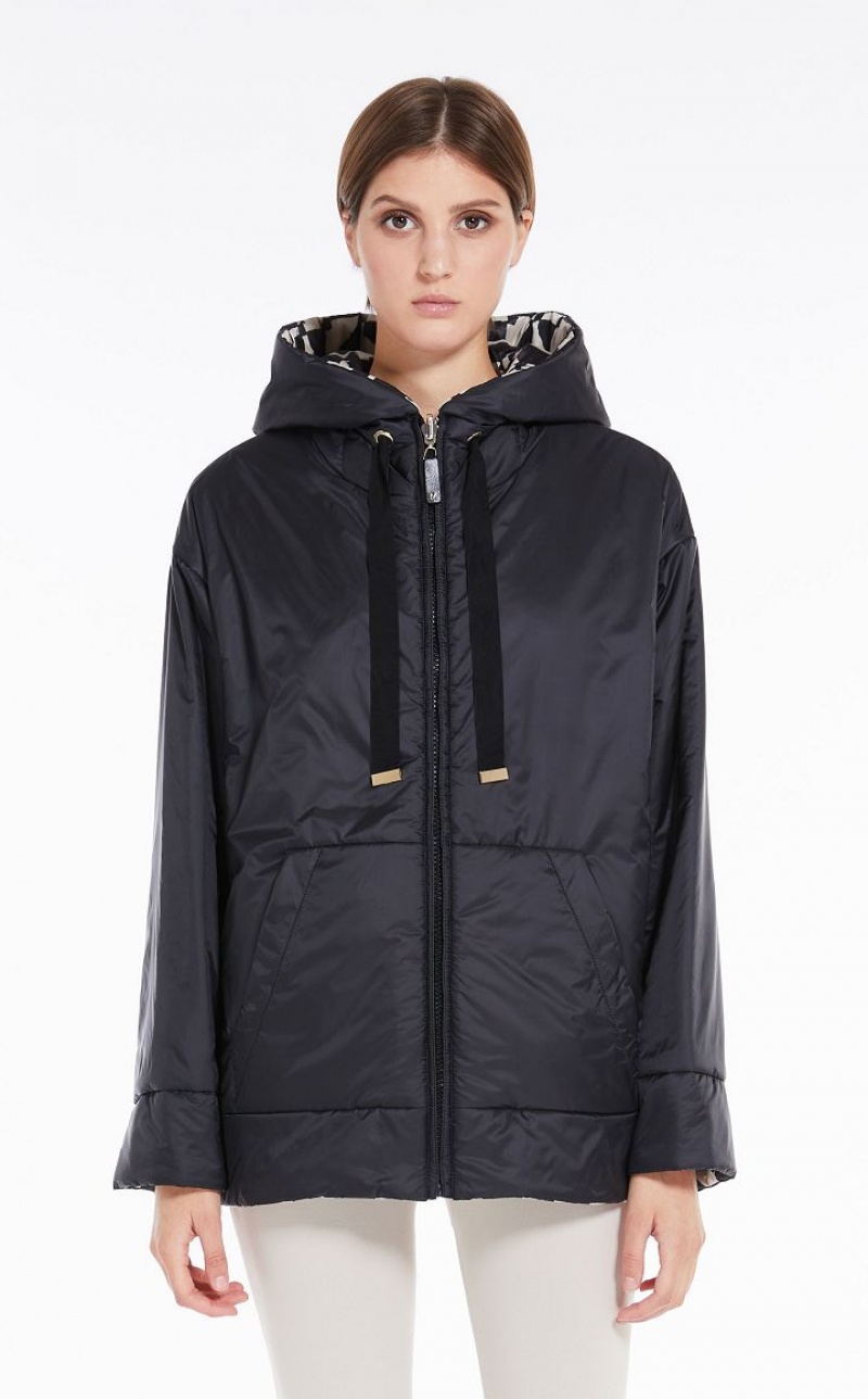 MaxMara Reversible Water-repellent Canvas Jacket Padded BLACK | MMR593993